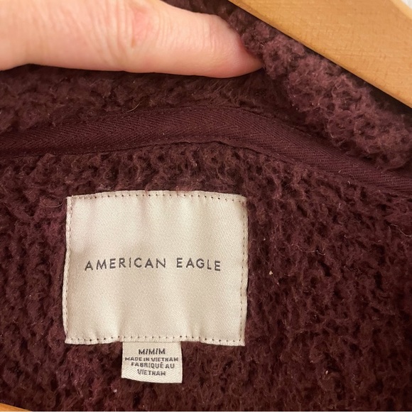 American Eagle Outfitters Teddy Sherpa Hoodie Jacket Brown - M - Picture 2 of 6
